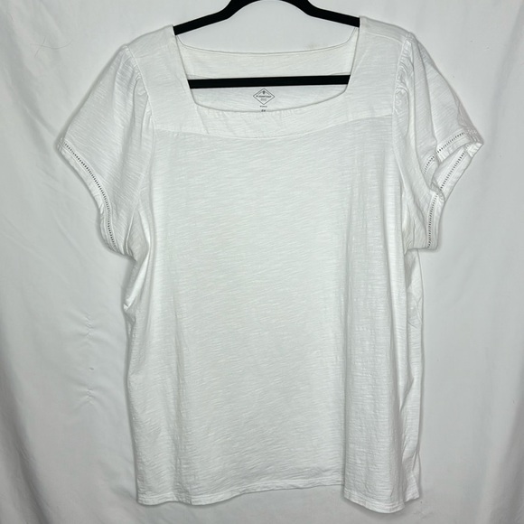 St. John's Bay Tops - St Johns Bay White Square Neck Tee
